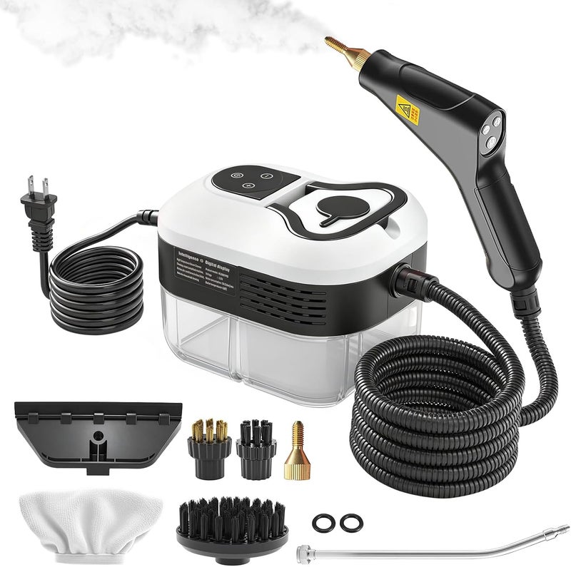 Haosidsn Powerful 2500W Handheld Steam Cleaner,15s Fast Heat-Up & High-Pressure Steam, 6-Level Adjustable Settings for Deep Cleaning on Floors, Kitchen, Bathroom, Car, Grout (White) - Image 1